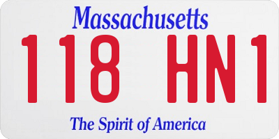 MA license plate 118HN1