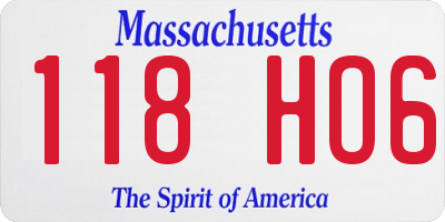 MA license plate 118HO6