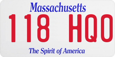 MA license plate 118HQ0
