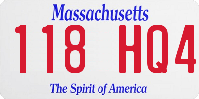 MA license plate 118HQ4