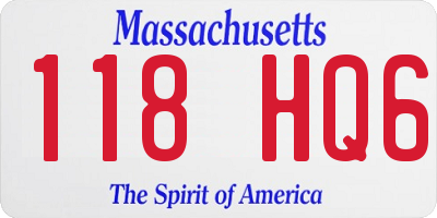 MA license plate 118HQ6