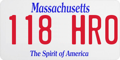 MA license plate 118HR0