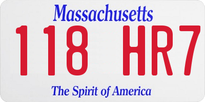 MA license plate 118HR7