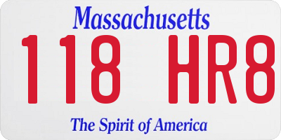 MA license plate 118HR8