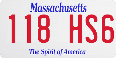MA license plate 118HS6