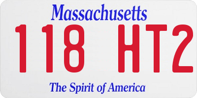 MA license plate 118HT2