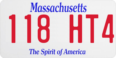 MA license plate 118HT4