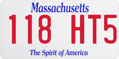 MA license plate 118HT5