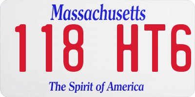 MA license plate 118HT6