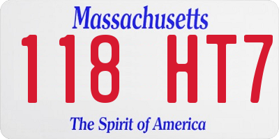 MA license plate 118HT7