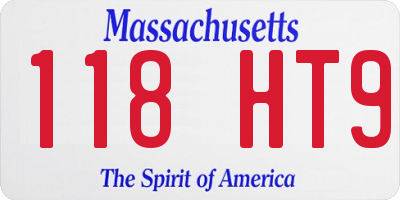 MA license plate 118HT9