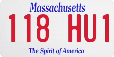 MA license plate 118HU1