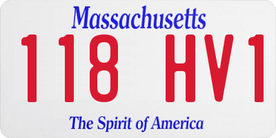 MA license plate 118HV1