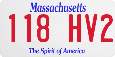 MA license plate 118HV2