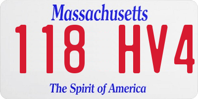 MA license plate 118HV4
