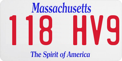 MA license plate 118HV9