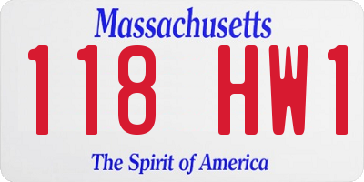 MA license plate 118HW1