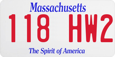 MA license plate 118HW2