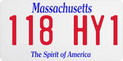MA license plate 118HY1