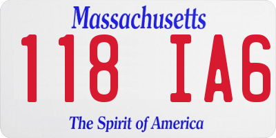 MA license plate 118IA6