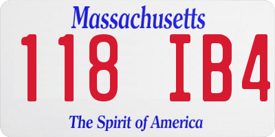 MA license plate 118IB4