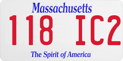 MA license plate 118IC2