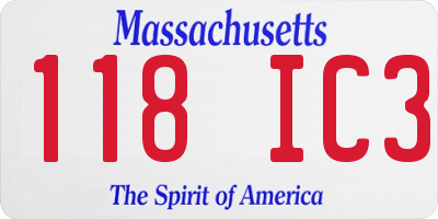 MA license plate 118IC3