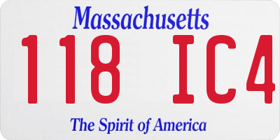 MA license plate 118IC4
