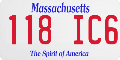 MA license plate 118IC6