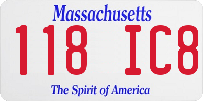 MA license plate 118IC8