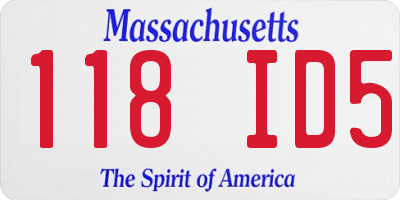 MA license plate 118ID5