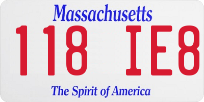 MA license plate 118IE8