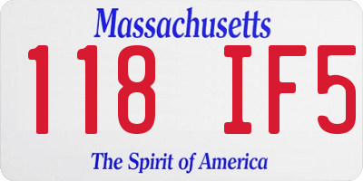 MA license plate 118IF5