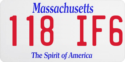 MA license plate 118IF6