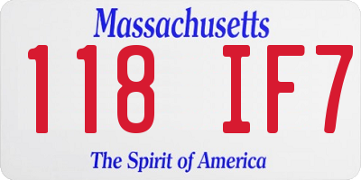 MA license plate 118IF7