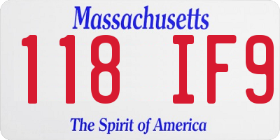 MA license plate 118IF9