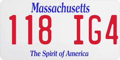 MA license plate 118IG4