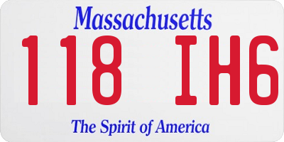 MA license plate 118IH6