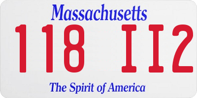 MA license plate 118II2