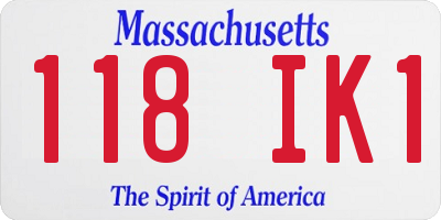 MA license plate 118IK1
