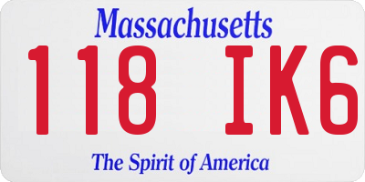 MA license plate 118IK6