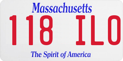 MA license plate 118IL0