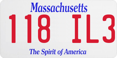 MA license plate 118IL3