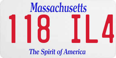 MA license plate 118IL4