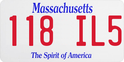 MA license plate 118IL5