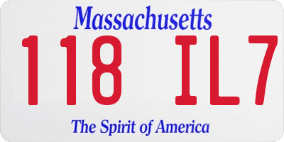 MA license plate 118IL7