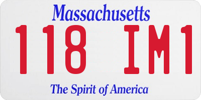 MA license plate 118IM1