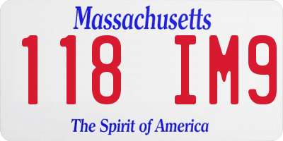 MA license plate 118IM9