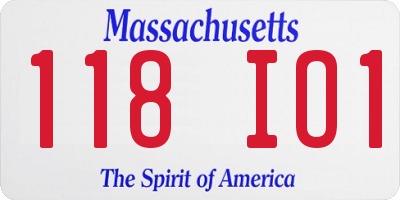 MA license plate 118IO1