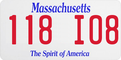 MA license plate 118IO8